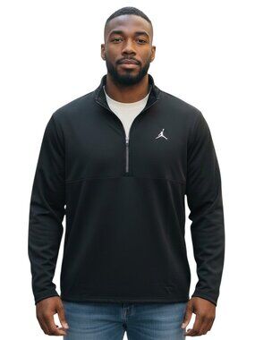 Jordan 1/2 Zip Pullover Black Mens Size 4XLT Dry Fleece Sweatshirt Shacket NWT